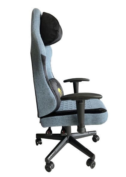 Gaming Chair With Molded Headrest Up & Down - Fabric , Black/Blue by Black Bull - UMGC103B