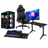 Custom Gaming PC Bundle Intel Core i5-14400F, RTX 5060 8GB, 16GB DDR5 6000MHz, with Sades 24" FHD Curved Monitor & Sades Battle Ram Gaming Combo, Chair & Desk