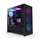 كيس NZXT H5 Flow RGB (موديل 2024) – ميد تاور مدمج ATX بمراوح RGB – أسود