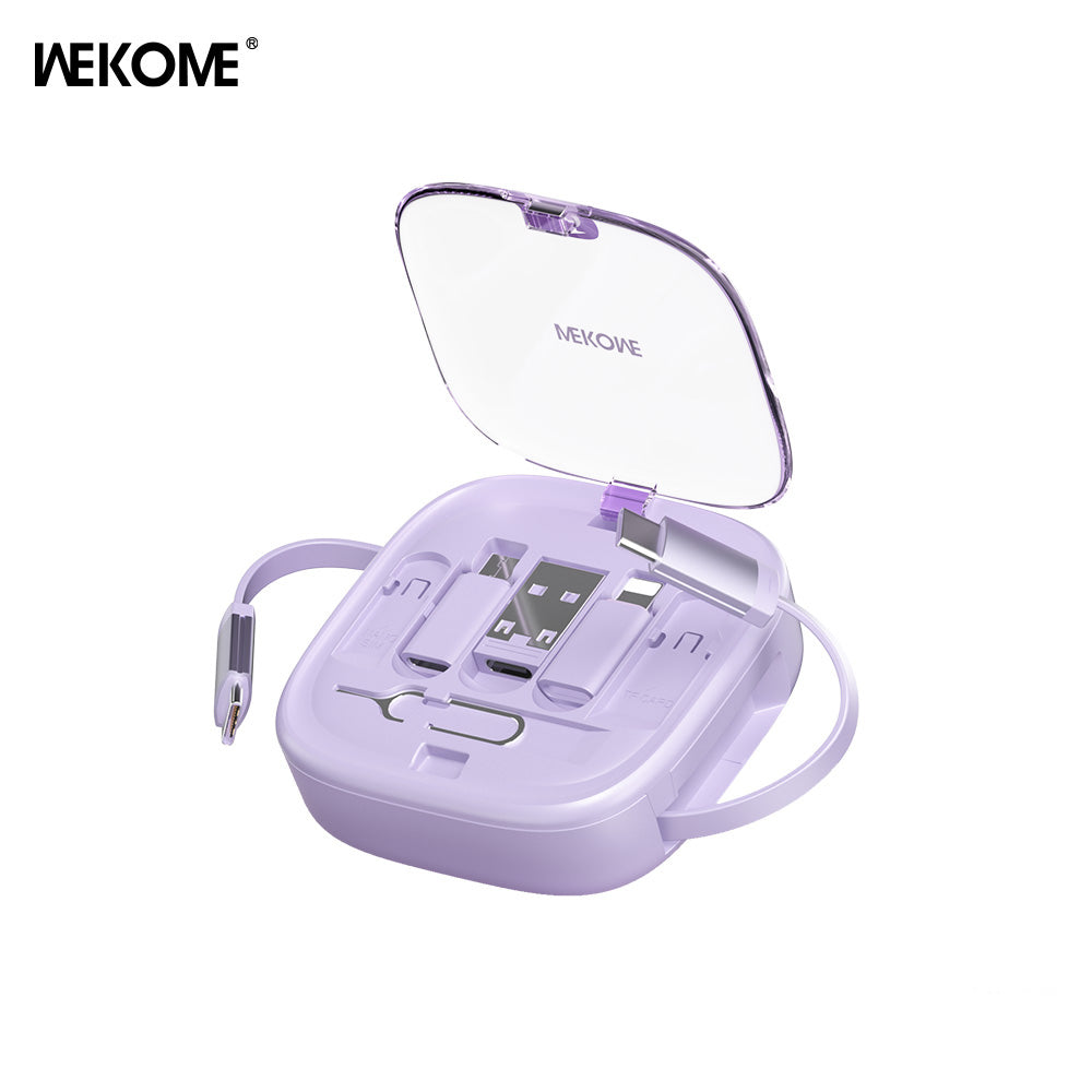 WEKOME WDC-15 Vanguard Series Multifunctional Retractable Data Cable Organizer(65W) - Purple