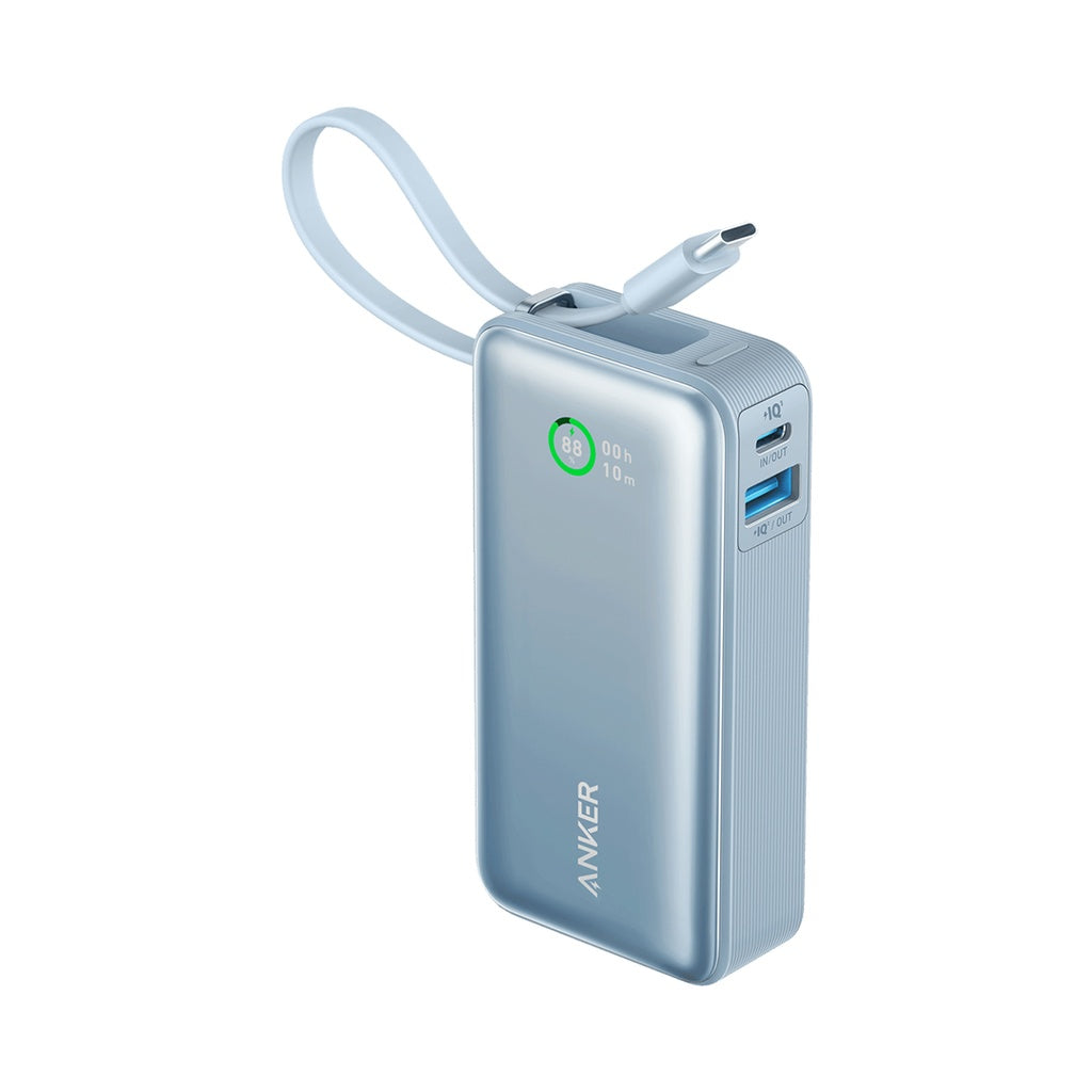باور بانك أنكر نانو (30 واط، كابل USB-C مدمج) 10000 PD - أزرق A1259H31