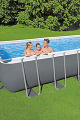 BESTWAY 5.49M X 2.74M X 1.32M RECTANGULAR POOL SET (Contents:Pool, Sand Filter Pump(220-240V), Safety Ladder, Cover, Chemconnect Dispenser)  5619Q (Installation Not Included)