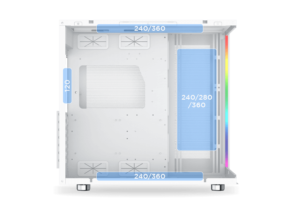 XIGMATEK AQUA ULTRA AIR ARCTIC ARGB ATX Case, White