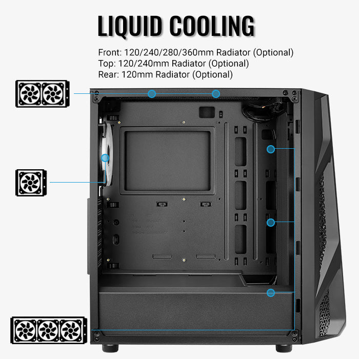 Aerocool AirHawk Duo ARGB Mid Tower Case, Black