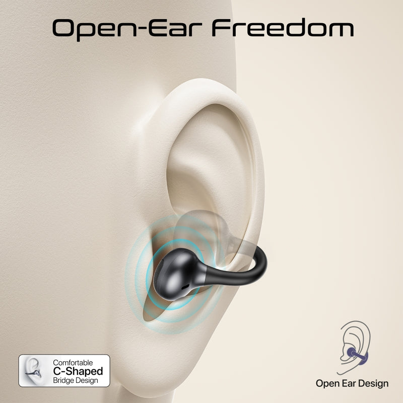 Promate AudioFit™ Open Ear Clip Pro On TWS Earbuds w/ IntelliTouch With Smart Touch Control