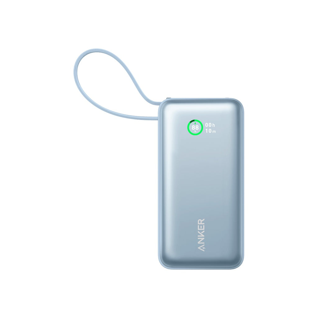 باور بانك أنكر نانو (30 واط، كابل USB-C مدمج) 10000 PD - أزرق A1259H31