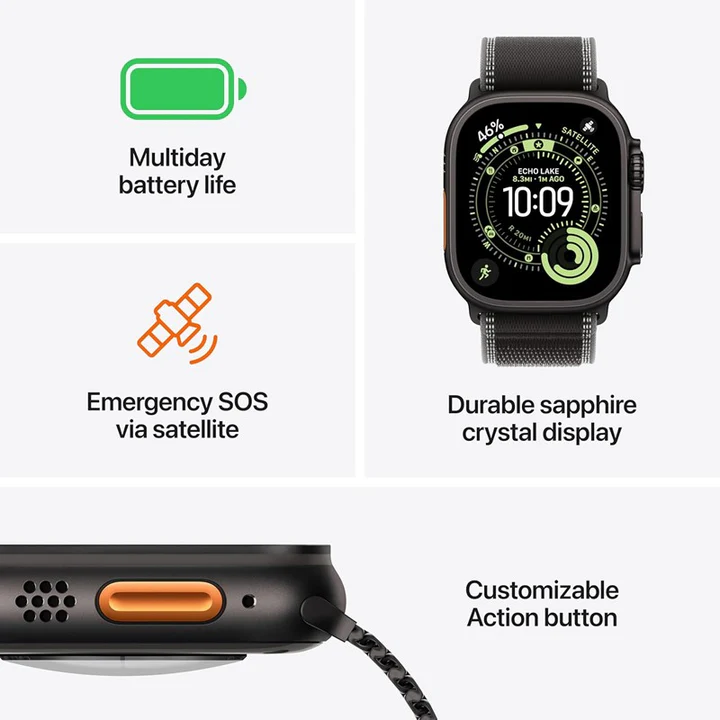 Apple Watch Ultra 3, 49mm, Black Titanium Case (GPS+Cellular)