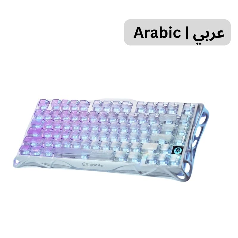 جرافاستار ميركوري كي ١ لايت كيبورد ألعاب ميكانيكي لاسلكي عربي بنسبة ٧٥٪ إصدار كريستال أورورا