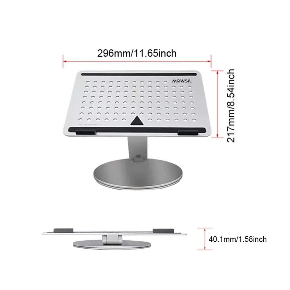 Mowsil Adjustable Laptop Stand for Desk & Tablet , Ergonomic design for comfortable eye-level viewing, Adjustable height and angles for flexible setup