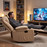 Black Bull Premium Sofa Swivel Rocker Recliner Size (H:110 W: 86 cm) – Fabric Beige (Installation Not Included)