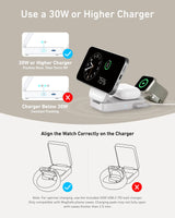 Anker MagGo Wireless Charging Station (3-in-1, Foldable Pad) with Adapter and Cable -Black
