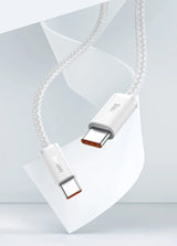 Baseus New Braided Fast Charging Cable USB-C to USB-C 100W 1m - White
