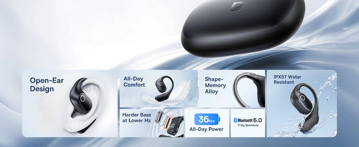 Baseus Eli 2i Fit Open-Ear True Wireless Earbuds - Cosmic Black