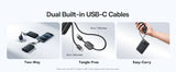 Baseus EnerFill FC11 Digital Display Power Bank with Dual Built-in USB-C Cables  20000mAh 45W - Cosmic Black