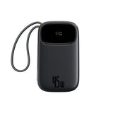 Baseus EnerFill FC31 Qpow3 Digital Display Power Bank with 2 Built-in USB-C Cables 20000mAh 45W - Cosmic Black