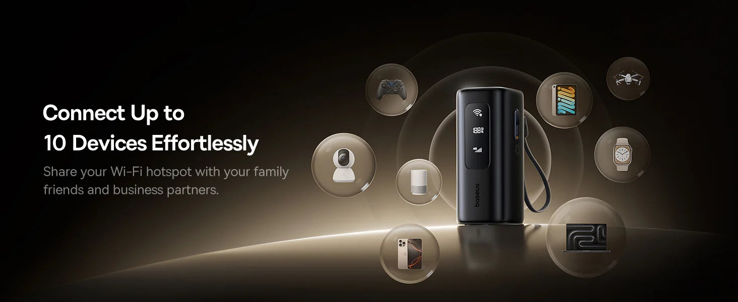 Baseus EnerGeek GX11 MiFi Power Bank 20000mAh 67W - Cosmic Black