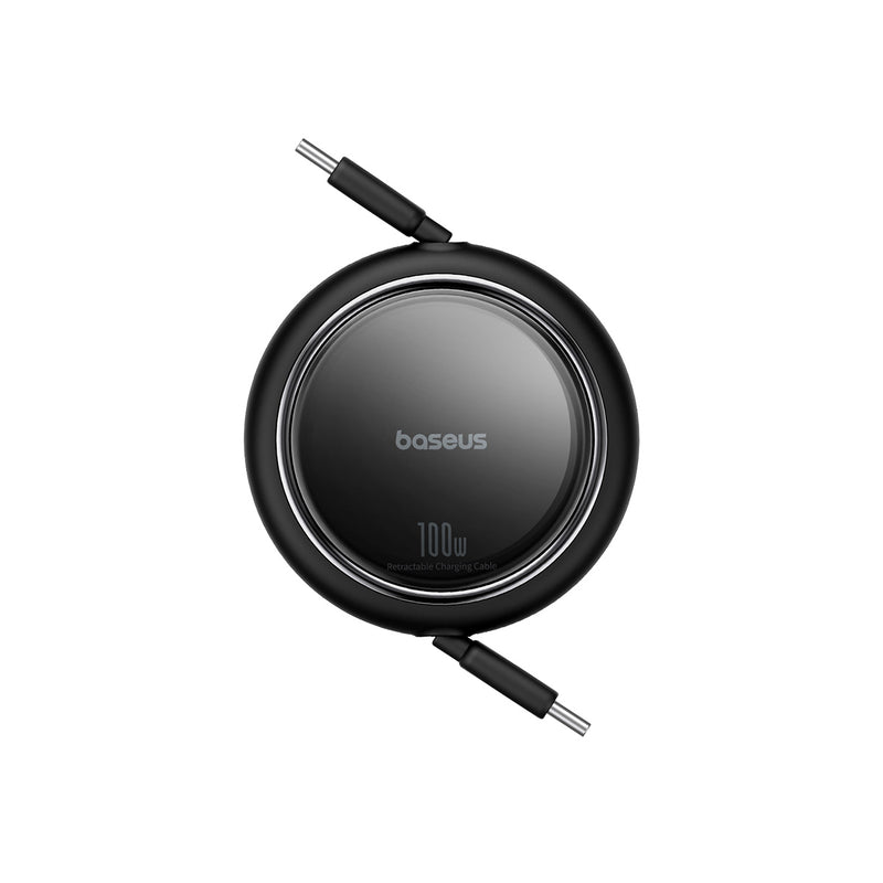 كابل بيسيوس فري2بول ميني قابل للسحب USB-C إلى USB-C 100 واط بطول 1.5 متر – كلستر بلاك