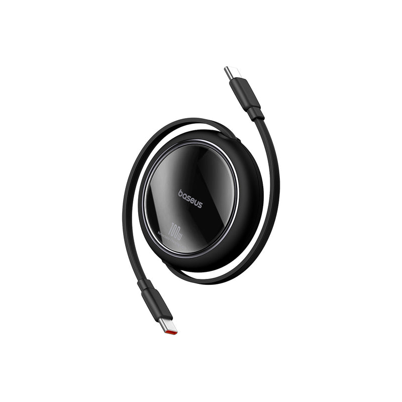 كابل بيسيوس فري2بول ميني قابل للسحب USB-C إلى USB-C 100 واط بطول 1.5 متر – كلستر بلاك