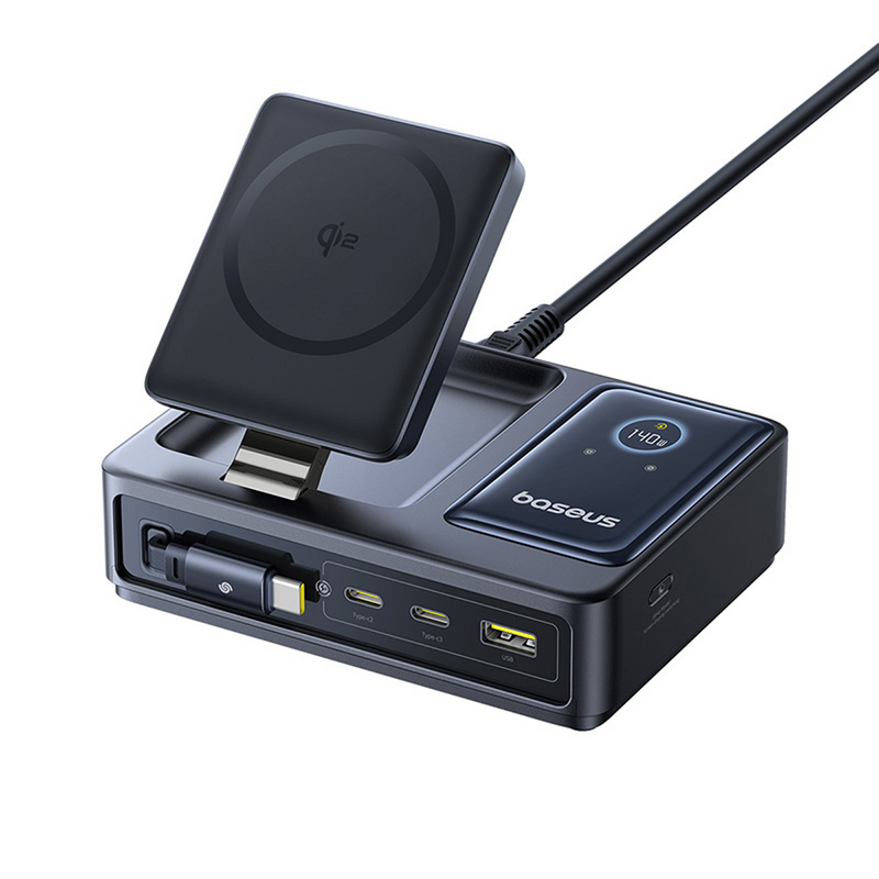 Baseus Nomos Qi2 5-in-1 Desktop Charger 140W - Cosmic Black