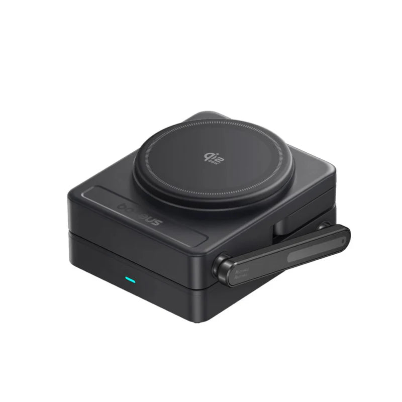 شاحن Baseus PicoGo AF21 المحمول 3 في 1 اللاسلكي Qi2.2 بقدرة 35 واط - Cosmic Black