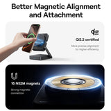 شاحن Baseus PicoGo AF21 المحمول 3 في 1 اللاسلكي Qi2.2 بقدرة 35 واط - Cosmic Black