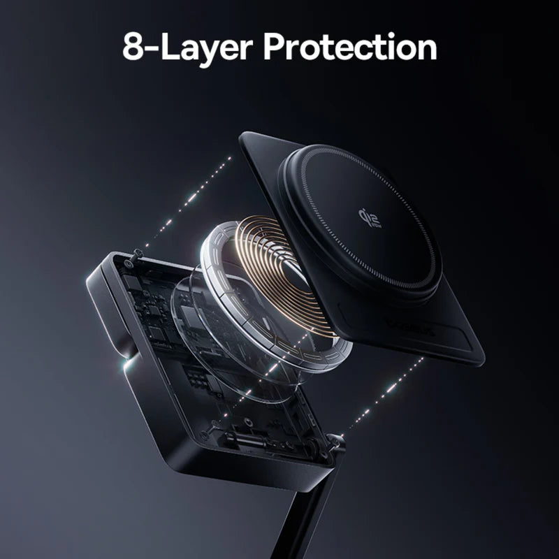 شاحن Baseus PicoGo AF21 المحمول 3 في 1 اللاسلكي Qi2.2 بقدرة 35 واط - Cosmic Black