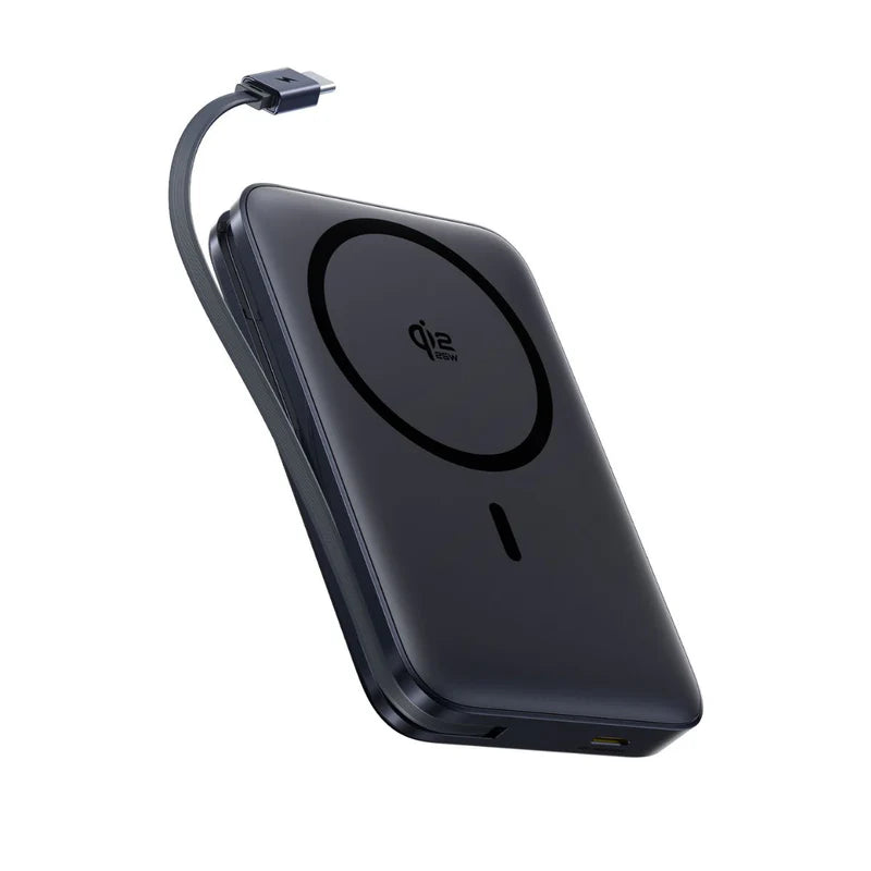 Baseus PicoGo AM61 Qi2.2 Magnetic Power Bank with Built-in Cable 10000mAh 45W - Cosmic Black