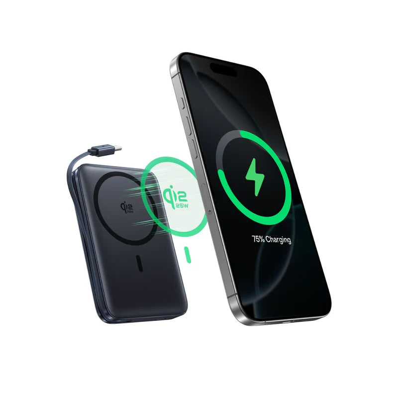 Baseus PicoGo AM61 Qi2.2 Magnetic Power Bank with Built-in Cable 10000mAh 45W - Cosmic Black