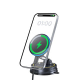 حامل شاحن سيارة لاسلكي مغناطيسي Baseus PrimeTrip VC2 Flex Pro بنسخة كوب الشفط - أسود كوني