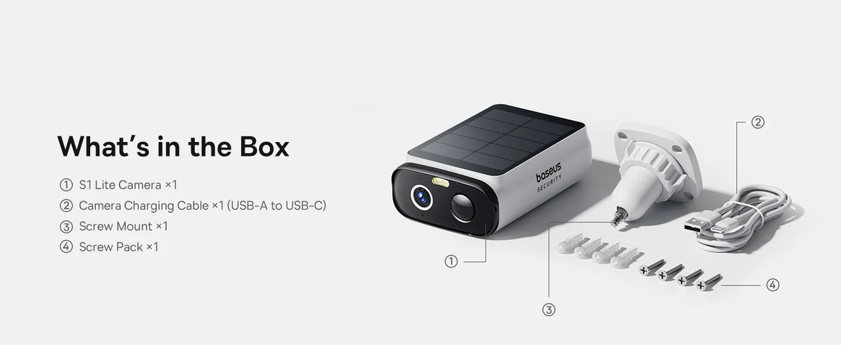 Baseus Security S1 Lite Outdoor Camera 2K - White