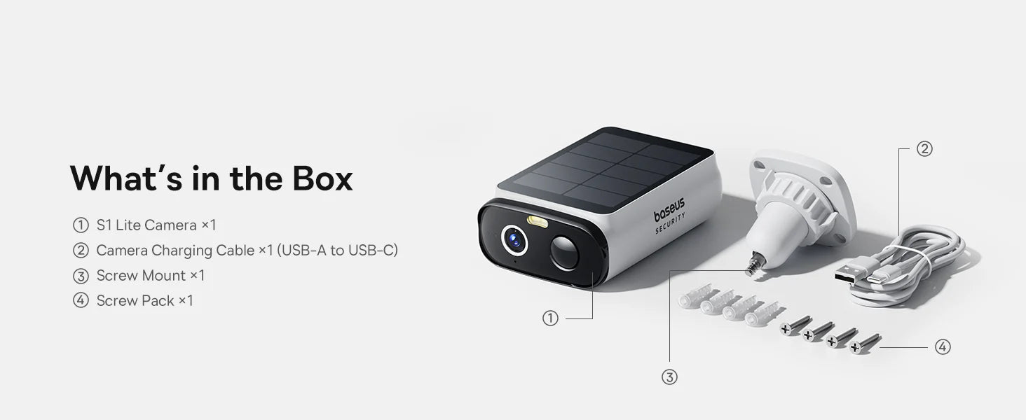 Baseus Security S1 Lite Outdoor Camera 2K - White