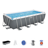 BESTWAY 4.88M X 2.44M X 1.22M RECTANGULAR POOL SET (Contents:Pool, Filter Pump(220-240V), Ladder, Cover, Chemconnect Dispenser, Compatible with Cartridge 58094(II)220-240V)  56670 (Installation Not Included)