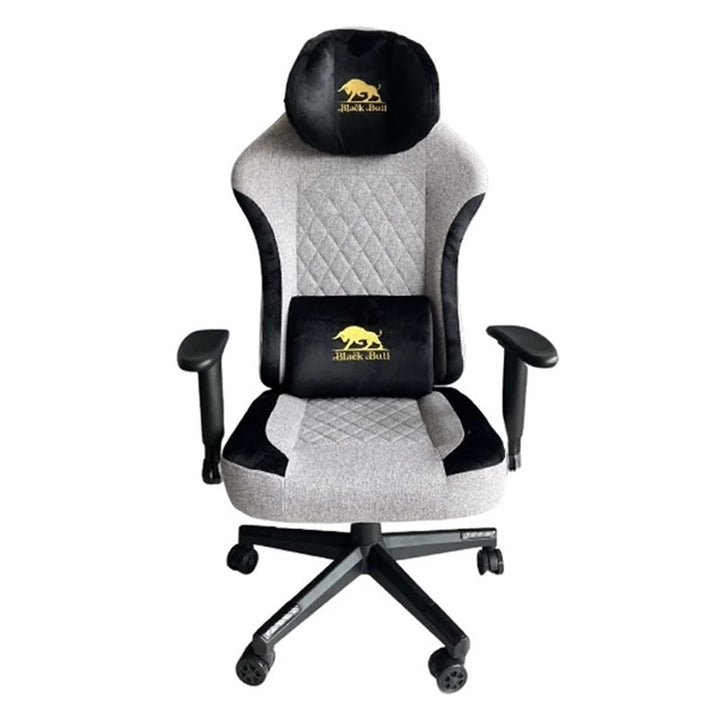 Gaming Chair With Molded Headrest Up & Down - Fabric  Black /Gray by Black Bull - UMGC101G