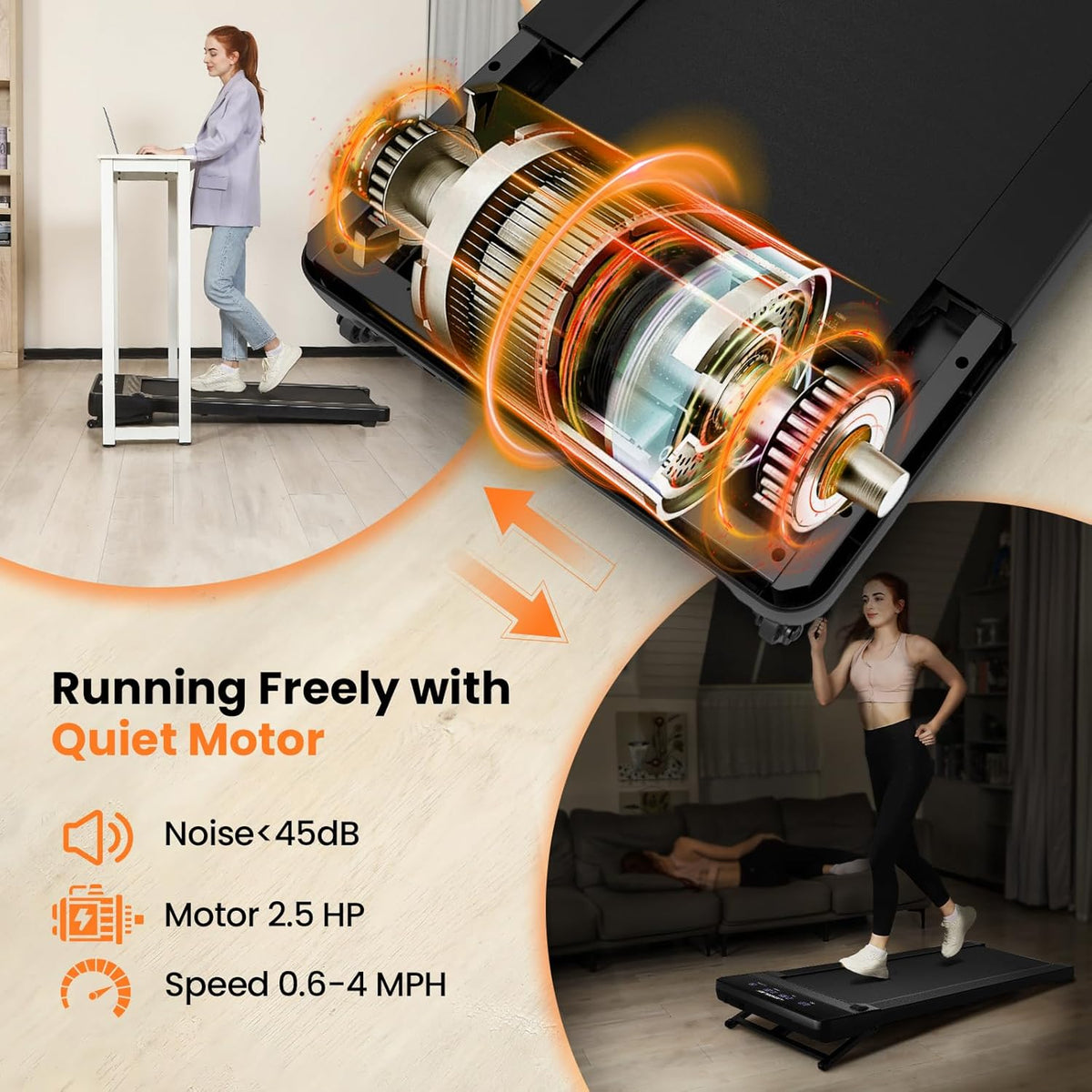 Black Bull 12% Auto Incline Walking Pad with handrail, Remote Control, LED Display & Bluetooth, 120 KG Weight Capacity Black - UMWP106