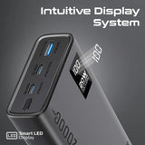 بروميت بنك الطاقة الذكي المدمج BOLT-20PD مزود بمنفذي USB-C بقوة 20 واط بتقنية الشحن السريع PD ومنفذي USB-A بقوة 22.5 واط - اسود