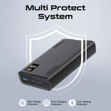 بروميت بنك الطاقة الذكي المدمج BOLT-20PD مزود بمنفذي USB-C بقوة 20 واط بتقنية الشحن السريع PD ومنفذي USB-A بقوة 22.5 واط - اسود