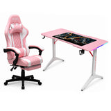 Gamax RGB Pink Table 120*60*74 With Pink Chair Gaming Furniture Bundle