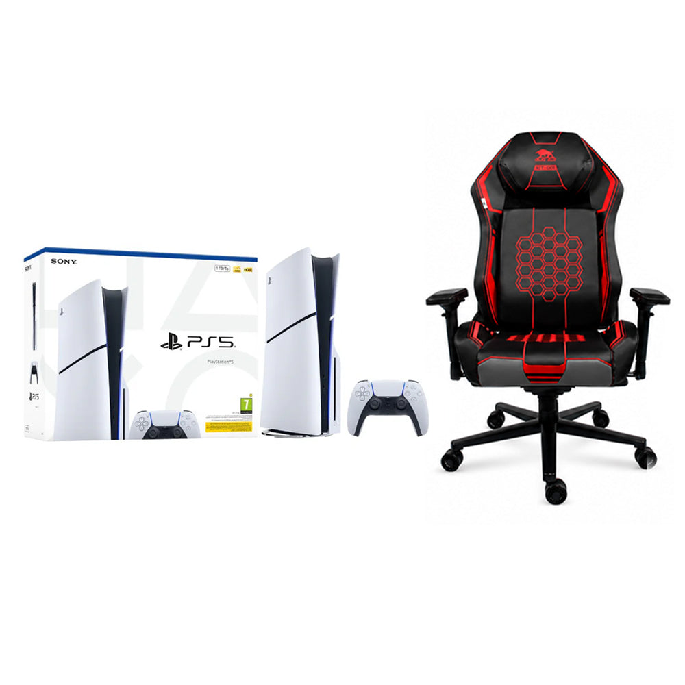 PlayStation Bundle Disk Console with Black Bull Full Molded Foam Gaming Chair