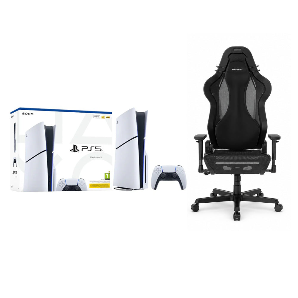 PlayStation Bundle Disk Console with DXRacer Air Series Mesh Black Gaming Chair