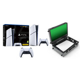 PlayStation Bundle Digital Console 825GB with Sharx Quest 24", QHD, 165hz, 1 ms Portable Screen & Extra White DualSense Wireless Controller