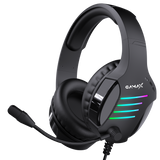 Gamax GM-204 4-in-1 Wired PC Accessory Set (AR Mechanical Keyboard, Mouse, Mousepad, Headset) - Black