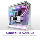 NZXT H9 Flow RGB 2025 Dual Chamber Mid Tower Case With RGB Fans - White
