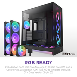NZXT H9 Flow RGB+ 2025 Dual Chamber Mid Tower Case With RGB Fans & Control Hub - Black