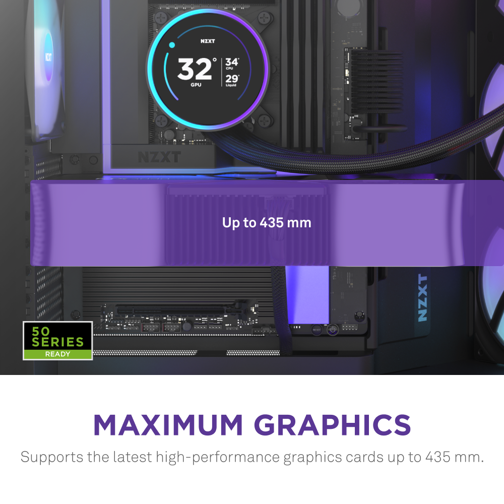 NZXT H9 Flow RGB+ 2025 Dual Chamber Mid Tower Case With RGB Fans & Control Hub - Black