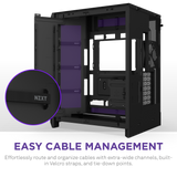NZXT H9 Flow RGB+ 2025 Dual Chamber Mid Tower Case With RGB Fans & Control Hub - Black
