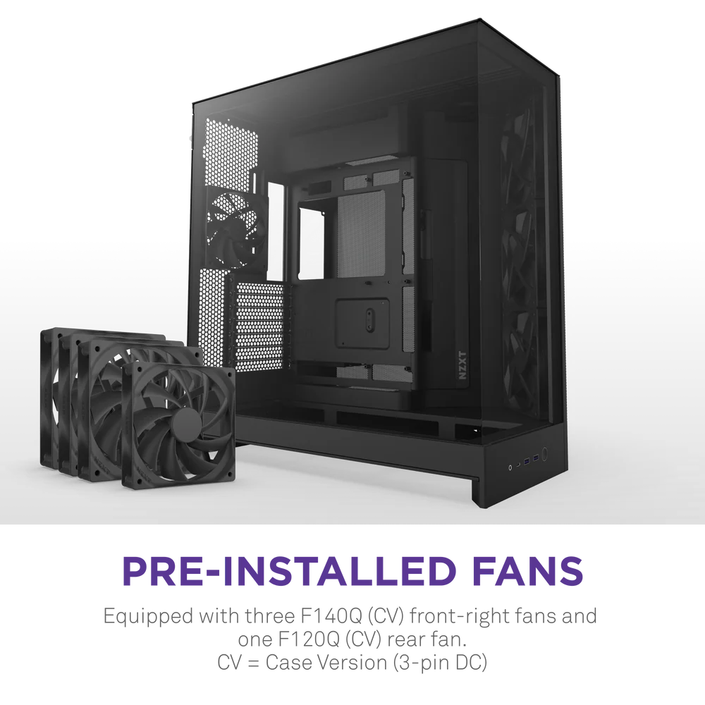 NZXT H9 Flow (2025) Dual Chamber Mid Tower Case - Black