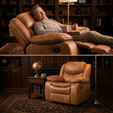 Lounge Swivel Rocking Full Recliner Sofa (106 x 98 x 102 cm)4766  - Light Brown