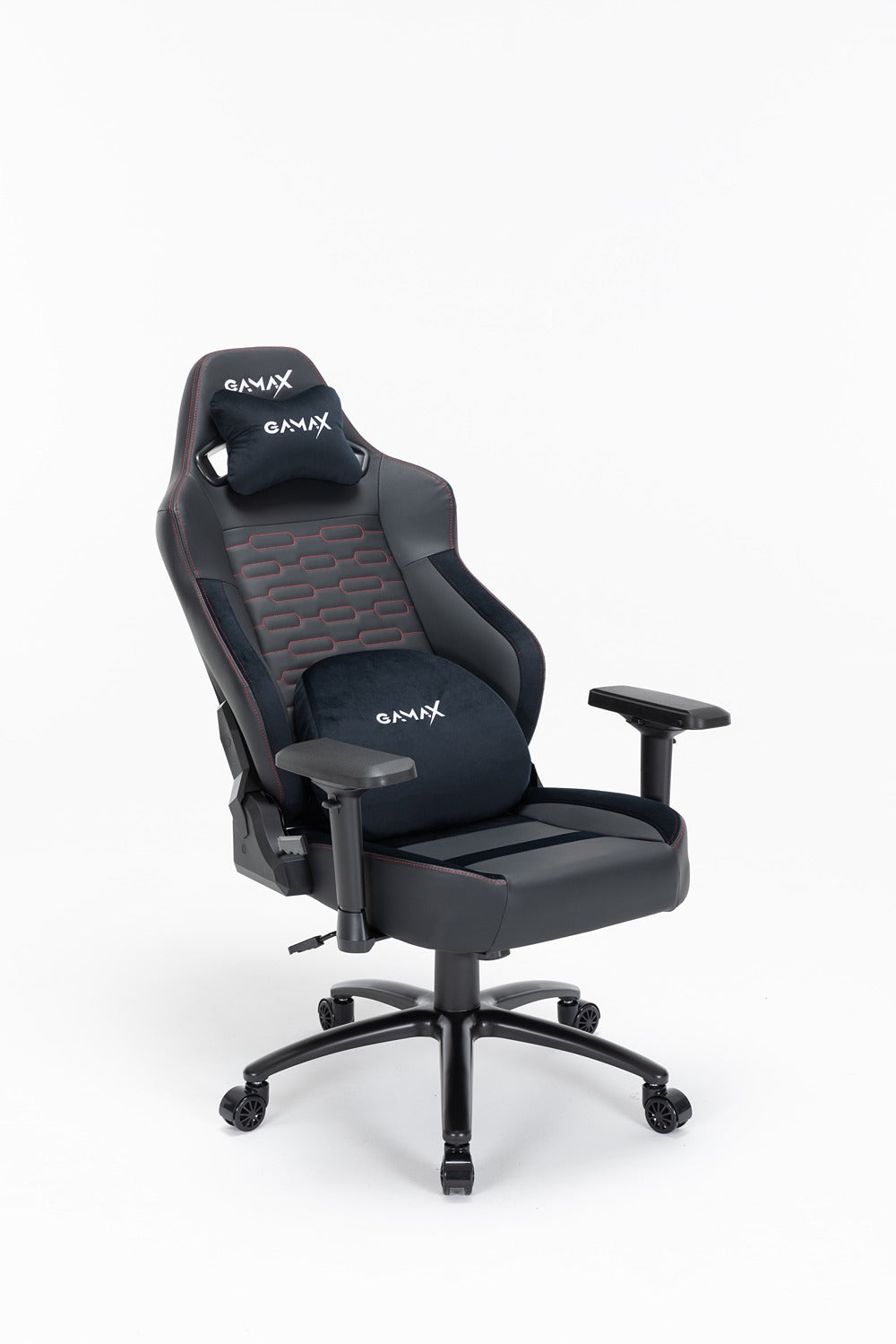 كرسي الألعاب القابل للتعديل بتصميم جماكس ودعم للظهر - اللون أسود
