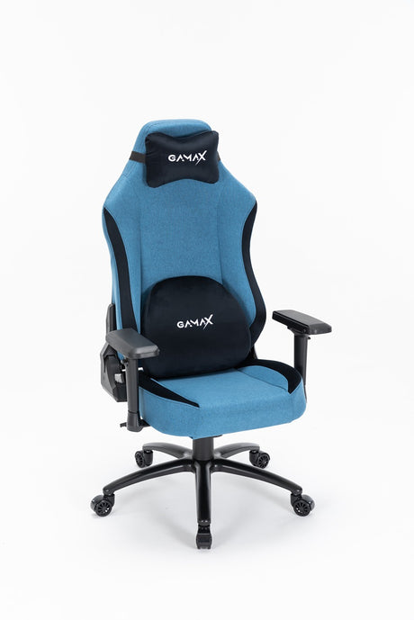 Gamax Ergonomic Adjustable Gaming Chair with Lumbar Support - Light Blue & Black