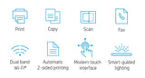طابعة HP Smart Tank 790 متعددة الوظائف - سرعة طباعة 15 صفحة في الدقيقة / دقة 4800 نقطة في البوصة / مقاس A4 / منافذ USB / LAN / Wi-Fi / فاكس / بلوتوث / طابعة نفث حبر ملونة